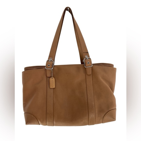 Coach Brown Leather Zip Top Double Buckle Straps - Picture 2 of 14